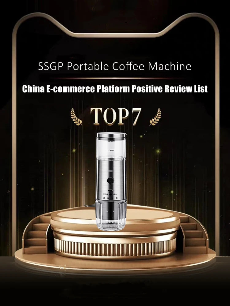 Portable Rechargeable Capsule and Powder Coffee Machine 15Bar