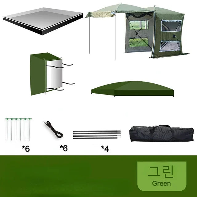 Outdoor Automatic Pop Up Car Rear Extention Tent 3-4 Person