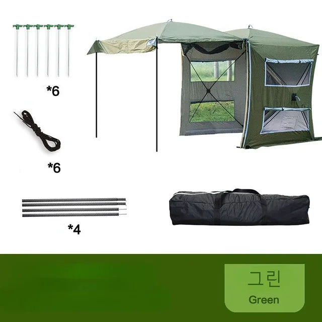 Outdoor Automatic Pop Up Car Rear Extention Tent 3-4 Person