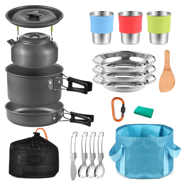 Camping Cookware 22pcs kit